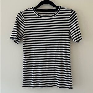 J. Crew Perfect Fit Navy and White Striped Shirt